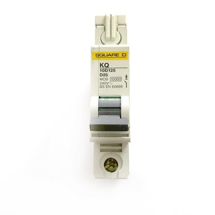 Square D KQ 10D125 D25 25A 25 Amp MCB Circuit Breaker Type D